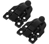 SOESFOUFU Loquet à Bascule à Bec de Canard Noir 707, Lot de 2 Pièces en Métal, Moraillon Décoratif pour Boîte en Bois, Serrure Trou pour Cadenas, Quincaillerie pour Coffret, Utilisation