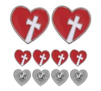 SOESFOUFU Lot de 10 badges médecin/infirmière : Broche croix cœur rouge - Insigne « Amour infirmier » - Broche en forme de cœur pour le personnel soignant et les bénévoles médicaux