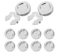 SOESFOUFU Lot de 10 boutons de manchette ronds en cuivre - Boutons de manchette vierges à clipser pour chemises, smokings et blouses - Accessoires de loisirs créatifs argentés