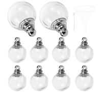SOESFOUFU Lot de 10 Pendentifs Breloques en Boule de Verre Transparente 12 Mm Bouchon Vissable Blanc K, Accessoires Bijoux DIY pour Fabrication Bracelet, Collier, Décorations Créatives