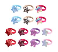 SOESFOUFU Lot de 14 Élastiques à Cheveux en Nylon et Coton Paillettes D'étoile, Résistants et Doux pour Cheveux, Accessoires pour Femmes