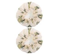 SOESFOUFU Lot de 2 bonnets de douche double couche pour femmes, réutilisables et imperméables, avec élastique, accessoire de salle de bain pour un usage quotidien et les voyages.