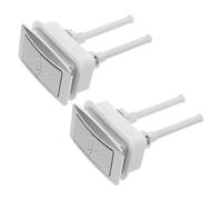 SOESFOUFU Lot de 2 boutons de rechange pour double chasse d'eau - Kit de boutons-poussoirs rectangulaires 65 x 35 mm pour réservoir de toilettes - Pièces détachées pour la vanne de chasse