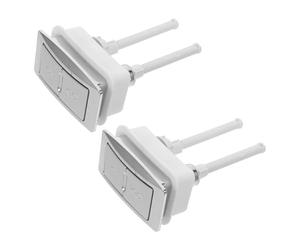 SOESFOUFU Lot de 2 boutons de rechange pour double chasse d'eau - Kit de boutons-poussoirs rectangulaires 65 x 35 mm pour réservoir de toilettes - Pièces détachées pour la vanne de chasse