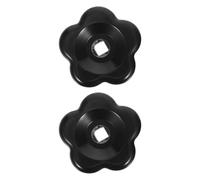 SOESFOUFU Lot de 2 boutons en bakélite noire : 6 cm, forme 6 étoile, serrage manuel ; poignée de remplacement pour robinet à tige carrée ; volant à levier ; trou central : 8 x 8 mm