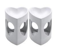 SOESFOUFU Lot de 2 brûleurs à Cire en céramique : brûleur d'huiles essentielles en Forme de cœur, diffuseur d'huiles essentielles et Porte-Bougie Chauffe-Plat pour la décoration de la