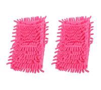 SOESFOUFU Lot de 2 Chiffons de Remplacement pour Balai-serpillière en Chenille Rouge, Absorbants et Doux, pour Nettoyage des Fenêtres et Coins