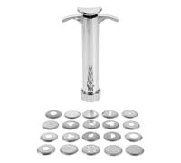 SOESFOUFU Lot de 2 extrudeuses à pâte polymère pour poterie - Extrudeuse manuelle avec disques à motifs - Outil de sculpture en acier inoxydable pour la pâte à sucre, la polymère et la