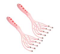 SOESFOUFU Lot de 2 Masseurs de Tête Rose 9 Griffes pour Massage du Cuir Chevelu Brosse à Cheveux de Massage Manuelle Stimulateur du Cuir Chevelu pour Détente et Soulagement Quotidien