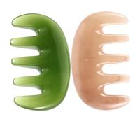 SOESFOUFU Lot de 2 Peignes en Cire de Résine pour Massage du Cuir Chevelu, Peigne Gua Sha Confortable Design Chic, pour Relaxation et Meilleure Absorption