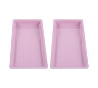 SOESFOUFU Lot de 2 plateaux de rangement pour outils de nail art - Plateau rectangulaire pour manucure - Repose-pinceaux et stylos - Plateau de rangement de bureau pour la décoration de la table de