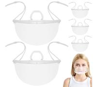SOESFOUFU Lot de 20 Écrans Faciaux en Plastique Pet Transparent pour Chefs, Couvre-Nez et Couvre-Bouche Anti-éclaboussures, Protection Alimentaire Cuisine et Restaurants