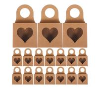 SOESFOUFU Lot de 25 Boîtes à Vin en Papier Kraft Marron Fenêtre et Poignée, Solide et Pratiques, pour Voyages en Plein Air et Hôtels