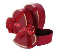 SOESFOUFU Lot de 3 Boites Forme Coeur en Carton Rouge, Boîte Cadeau Forme de Cœur pour Emballage de Bijoux et Fêtes à Domicile ou Anniversaire