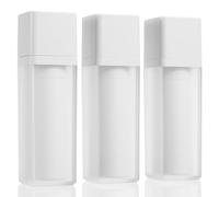 SOESFOUFU Lot de 3 Flacons Cosmétiques 30 Ml en Plastique Mat, Bouteille Vide Carrée Rechargeable pour Lotion et Crème, Support Multi-usages Léger et Compact, pour Voyage et Soins Peau