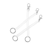 SOESFOUFU Lot de 3 Porte-clés Rétractables en Plastique Blanc Corde Élastique Extensible, pour Clés et Téléphones, pour Anniversaire ou Noël