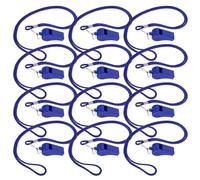 SOESFOUFU Lot de 36 sifflets de Survie Portables en Plastique Bleu avec lanière pour aventuriers en Plein air Basketball Football et Situations d'urgence