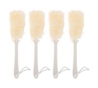 SOESFOUFU Lot de 4 éponges de douche pour le dos : éponge loofah à long manche pour le bain et le nettoyage du corps - Exfoliation et amélioration de la santé de la peau - Éponge de douche