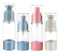 SOESFOUFU Lot de 4 Flacons Pompe Airless Portables en As 15ml et 30ml pour Voyage et Usage Quotidien Design sous Vide Pratique Couleur Aléatoire