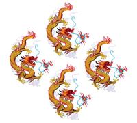SOESFOUFU Lot de 4 Patchs Thermocollants Dragon Chinois en Polyester, Broderie Délicate Traditionnelle, Résistants à L'effilochage, pour Décoration sur Cheongsam et Costumes Traditionnels