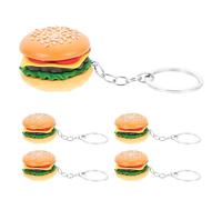 SOESFOUFU Lot de 5 porte-clés cheeseburger : porte-clés hamburger factice - pendentif petit-déjeuner fast-food - - à accrocher à un sac à main ou un sac à dos
