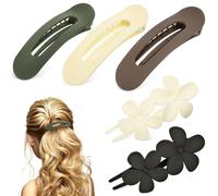 SOESFOUFU Lot de 5 Set de Set de Pinces à Cheveux à Ressort en Plastique Mat Design Floral Élégant, sans Dommage ni Inconfort, Accessoire Polyvalent pour Coiffure Féminine