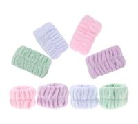SOESFOUFU Lot de 8 Bracelets de Spa en Flanelle Légers et Confortables, Manchettes Pratiques pour Se Laver le Visage, Accessoires pour Soins Visage à Domicile