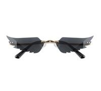 SOESFOUFU Lunettes de Soleil Ailes Ange Noires Design Mode Léger et Confortable Monture Dorée Unisexe Accessoires Créatifs pour Festivals et Streetwear