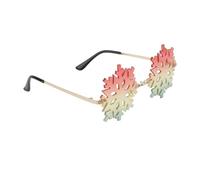 SOESFOUFU Lunettes de Soleil en Métal et Plastique sans Monture à Verres Flocon de Neige, Lunettes de Fête Décoratives Style Unique et Fonction D'ombrage pour Toutes Occasions