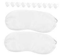 SOESFOUFU Masques de Sommeil Jetables Pack de 12 Pièces 12 en Polyester Blanc, Légers et Anti-déplacement, Bureau Voyage pour Utilisateurs D'ordinateur