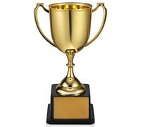 SOESFOUFU Mini Trophée Doré en Plastique Léger Base Carrée, Récompense Sportive pour Fête ou Compétition, Facile à Transporter et D'encouragement
