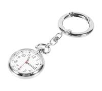 SOESFOUFU Montre de Poche Infirmière Porte-clés, Lumineuses, Mouvement Quartz Précis, Argentée, Pratique pour Personnel et Examens, Montre Portable Résistante et Fonctionnelle