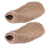 SOESFOUFU Moufles Exfoliants Corps en Masse Végétale Marron, Lavables en Machine et Réutilisables, Lot de 2 pour Gommage