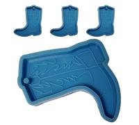 SOESFOUFU Moule en Silicone pour Pendentifs Botte de Cowboy 4pcs, Facile à Démouler, pour Résine Époxy, Décoration de Fête Western et Accessoires Quotidiens