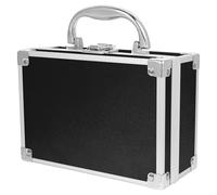 SOESFOUFU Organisateur de Maquillage Portable en Alliage D'aluminium Noir, Mallette Légère et Stylée pour Rangement Cosmétique et Outils de Voyage