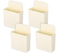 SOESFOUFU Organisateur Mural pour Télécommandes 4 Pièces en Abs Beige, Support Adhésif Pratique et Lavable pour Bureau et Rangement Minimaliste