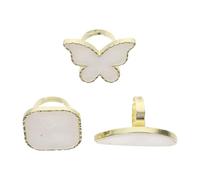SOESFOUFU Palette de Manucure Anneaux Abs Or 3 Pièces Bague Nail Art Portable et Pratique pour Nail DIY pour Amateurs