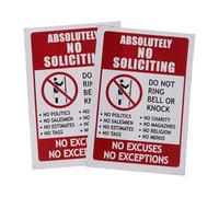 SOESFOUFU Panneau Adhésif «démarchage Interdit» 2 Pcs 9,5 X 14 Cm, Autocollants Pvc Étanches pour Porte, Panneau Stop Démarchage Maison, Signalisation Sécurité Entrée, Message Défense