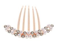 SOESFOUFU Peigne à Cheveux Perlé Élégant Portable et Polyvalent en Alliage de Zinc et Plastique, Accessoire Coiffure Mariage pour Chignon Simple et Stylé