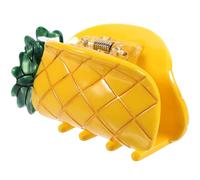 SOESFOUFU Pince à Cheveux D'ananas Jaune en Acétate Forte Tenue et Résistance Glissement, Accessoire Cheveux Féminin pour Coiffures Demi-attachées