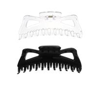 SOESFOUFU Pinces à Cheveux Grosse Pince Crabe Élégante Lot de 2 en Acrylique Design à Dents pour Maintenir Cheveux pour Femmes Lors Lavage Visage