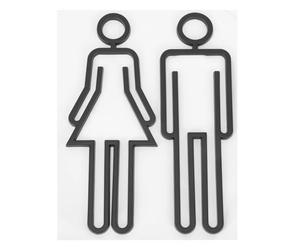 SOESFOUFU Plaque D'identification des Toilettes Homme et Femme en Abs, Design Simple et Chic, Autocollant Facile à Utiliser pour Signalétique Toilette Guidante
