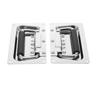 SOESFOUFU Poignée Encastrée en Métal pour Enceinte, Prise Ergonomique | Remplacement pour Caisson, Entraxes 69mm et 117mm, Grip Antidérapant, Couleur Argenté
