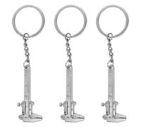 SOESFOUFU Porte-clés Lot de 3 Pièces Mini Pied à Coulisse en Alliage de Zinc Argenté Accessoire Pratique Multifonction pour Accrocher Paquet et Paquet à Dos
