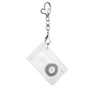 SOESFOUFU Porte-clés mini cassette audio : Ornement en forme de cassette audio transparente, pendentif porte-clés à faire soi-même pour décorer sac ou pochette, accessoires de fête années 70,