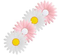 SOESFOUFU Porte-savonnette en Silicone Forme Fleur de Marguerite, Lot de 4 Pièces, Double Couche Drainante, Design Moderne et Créatif, Gain de Place Pratique pour Salle de Bain ou Toilettes