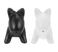 SOESFOUFU Pots D'assaisonnement Céramique Lot de 2 Blanc Forme Chien, pour Condiment la Cuisine, Usage Salle à Manger, Finition Polie Fine, Design Créatif