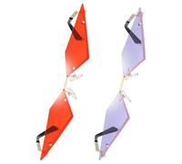 SOESFOUFU Sandales Femme Lunettes de Soleil sans Cadre 2pcs pour Sorties D'été, Design Rétro et Forme Œil de Chat, Matériau Ac Flexible Adapté à Tous Visages