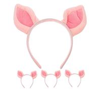 SOESFOUFU Serrage-têtes Oreilles de Cochon Peluche Lot de 4 Rose Élastique Garçon et Filles Filles Fête Déguisement Cosplay