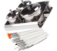 SOESFOUFU Set 1 Pièce Gobelet Mélangeur en Acier Inoxydable Couvercle pour Poudre Paillettes et Liquide Acrylique, Outil pour DIY Nail Art et Matériel Onglerie